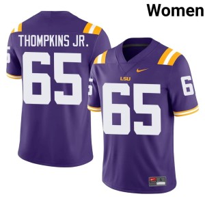 Purple College Football LSU Tigers Women Sean Thompkins Jr. NCAA #65 Jersey 102597-532