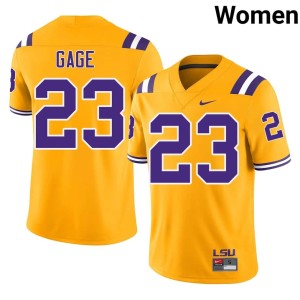 Gold Fighting Tigers College Football #23 Womens Stacy Gage Embroidery Jersey 367524-275