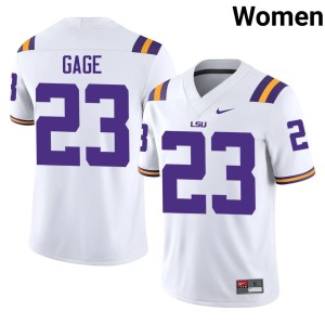 White Louisiana State Tigers #23 Women's Stacy Gage Replica College Football Jersey 497350-157