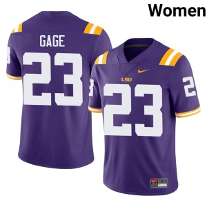 Purple #23 College Football Stacy Gage Women's Fighting Tigers Player Jerseys 750768-168