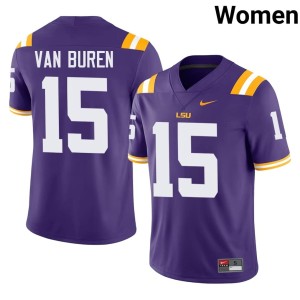 Purple Women College Football Steve Van Buren Official #15 Tigers Jerseys 763213-952