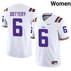 White Replica Womens LSU TJ Dottery College Football #6 Jersey 200117-910