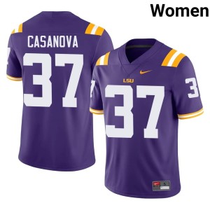 Purple #37 LSU Tigers 2026-27 College Football Tommy Casanova Women's Jerseys 777637-359