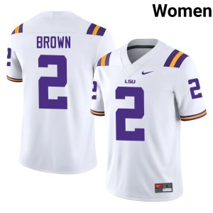 White Womens Player Tre' Brown Louisiana State Tigers College Football #2 Jersey 603704-528