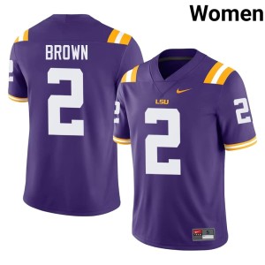 Purple LSU Womens 2026-27 College Football #2 Tre' Brown Jerseys 489174-985