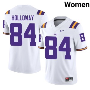 White Replica Fighting Tigers Women Tyree Holloway College Football #84 Jersey 893357-259