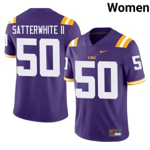 Purple Louisiana State University Tigers #50 Women's Alumni William Satterwhite II College Football Jerseys 333342-497