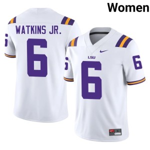 White University Womens College Football #6 LSU Winston Watkins Jr. Jersey 416676-240