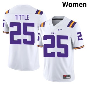 White LSU Y.A. Tittle Official Women #25 College Football Jerseys 440388-502