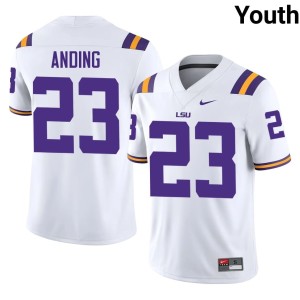 White Youth College Football #23 Fighting Tigers Player Aidan Anding Jersey 972232-412