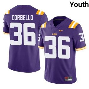 Purple Tiger Nation College Football #36 Aidan Corbello Youth 2026 Jersey 917702-438