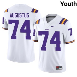 White LSU Tigers University Youth #74 Braden Augustus College Football Jersey 245558-874