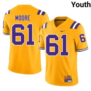 Gold 2026 Braelin Moore #61 Youth College Football LSU Jerseys 156697-546