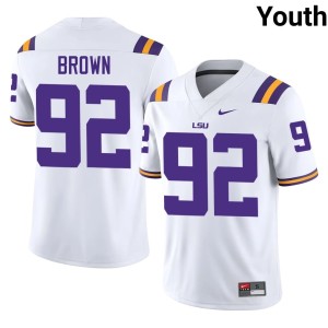 White Tiger Nation #92 Youth Brandon Brown University College Football Jersey 229937-880