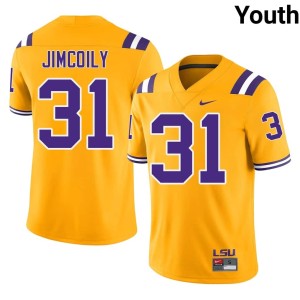 Gold College Football LSU Tigers CJ Jimcoily Youth #31 Limited Jerseys 443979-616