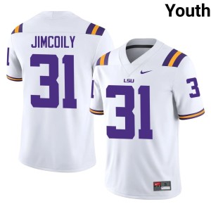 White Youth CJ Jimcoily College Football #31 Replica LSU Jersey 214200-493
