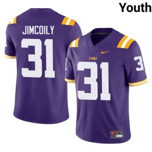 Purple Embroidery CJ Jimcoily #31 LSU Youth College Football Jerseys 965796-325
