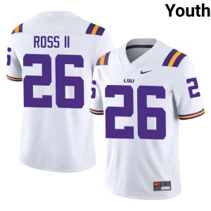 White LSU Tigers Charles Ross II College Football #26 Game Youth Jerseys 490634-783