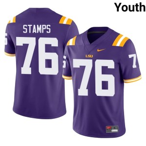 Purple Youth 2026 Geaux Tigers College Football Christian Stamps #76 Jerseys 776757-457