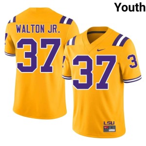 Gold Youth Player College Football #37 Craig Walton Jr. Tigers Jersey 647347-569