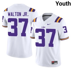 White #37 College Football Youth LSU Official Craig Walton Jr. Jerseys 381526-486