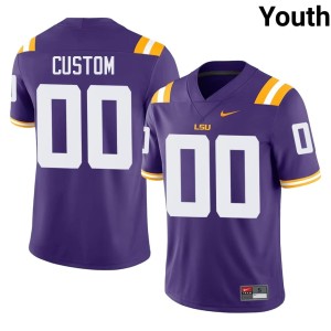 Purple Youth 2026-27 LSU Tigers College Football Custom #00 Jersey 214839-499