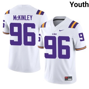 White #96 Dominick McKinley Game Youth Tigers College Football Jerseys 267746-997