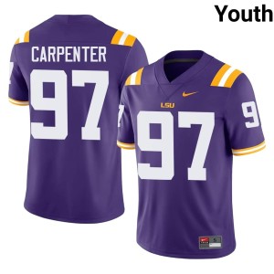 Purple #97 Dylan Carpenter College Football Tigers Youth High School Jerseys 206571-738