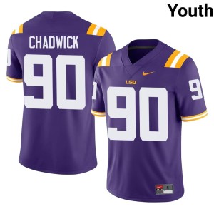 Purple #90 Youth Grant Chadwick LSU Stitched College Football Jerseys 932833-142