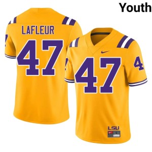 Gold #47 JD LaFleur Youth Alumni Fighting Tigers College Football Jerseys 161168-696
