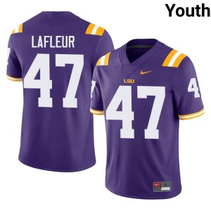 Purple #47 JD LaFleur Alumni Tigers College Football Youth Jersey 720297-501