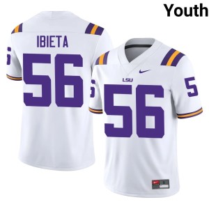 White Youth Tigers College Football #56 Jake Ibieta 2026 Jersey 944804-622