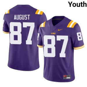 Purple Youth Embroidery Louisiana State University Tigers Joey August College Football #87 Jersey 558005-724