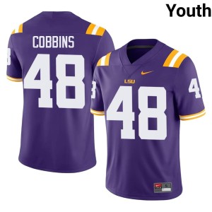 Purple Kolaj Cobbins LSU Tigers University Youth #48 College Football Jerseys 732591-587