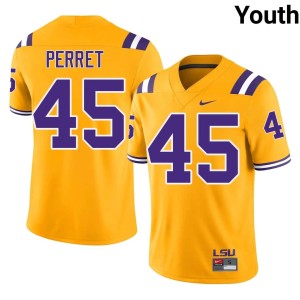 Gold Youth College Football Player #45 LSU Sean Perret Jersey 883573-687