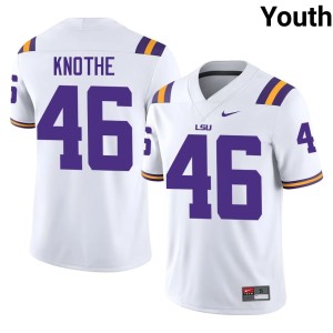 White Youth Alumni College Football #46 Seth Knothe LSU Jerseys 110024-852
