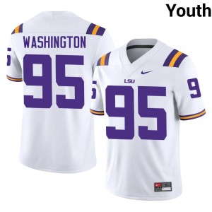 White #95 2026 Youth College Football Shone Washington LSU Jerseys 992076-872