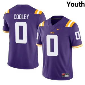 Purple #0 Tamarcus Cooley Replica Geaux Tigers College Football Youth Jersey 406907-407