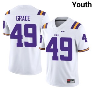 White #49 2026-27 Youth Theo Grace LSU College Football Jersey 649208-845
