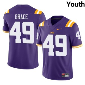 Purple College Football University Theo Grace #49 Youth LSU Jerseys 397548-334