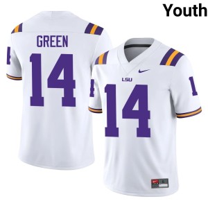 White Geaux Tigers Trey'Dez Green #14 College Football Game Youth Jerseys 833276-988