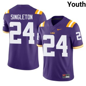 Purple Alumni College Football Tylen Singleton Tigers Youth #24 Jersey 966083-768