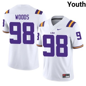 White College Football Official Louisiana State University Tigers Achilles Woods #98 Youth Jersey 107320-252