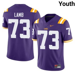 Purple Official #73 Youth College Football Tiger Nation Adrian Lamb Jerseys 509946-566