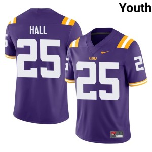 Purple College Football Aiden Hall Louisiana State University Tigers Youth #25 Official Jerseys 386661-906