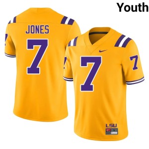 Gold College Football Bert Jones #7 Geaux Tigers Youth Limited Jerseys 860937-370