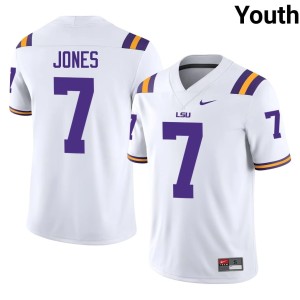 White Youth College Football #7 NCAA Louisiana State University Tigers Bert Jones Jersey 526239-841