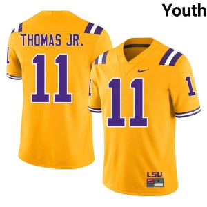Gold High School Youth Brian Thomas Jr. College Football LSU #11 Jersey 346199-324