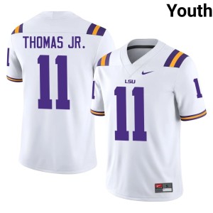 White Brian Thomas Jr. College Football #11 Youth LSU Stitched Jersey 572695-844