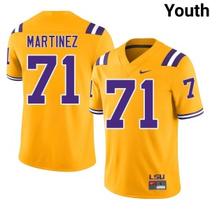 Gold Louisiana State University Tigers Youth Brysten Martinez #71 NCAA College Football Jersey 910520-934